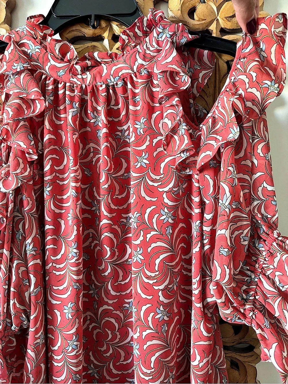 Max Studio Cold Shoulder Ruffle Sleeve Top - Picture 5 of 7
